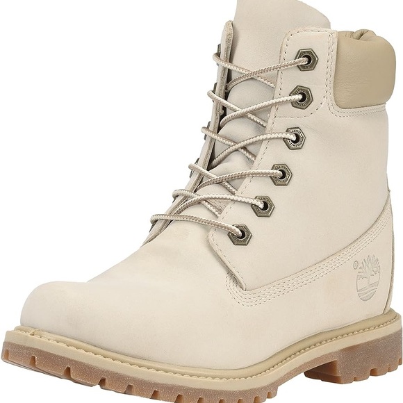 Timberland Shoes - Timberland Women's 6" Premium Boot with Internal Wedge Winter White Nubuck